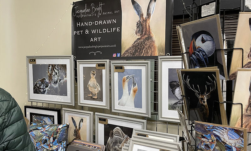 Christmas Fair 2025 17 Wildlife Art North Wootton Village Market Village Hall Kings Lynn Norfolk Craft Fair Real Christmas Tree Sale