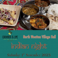 Indian Night With Coriander and Lime November 2025 North Wootton Village Hall Events Kings Lynn West Norfolk